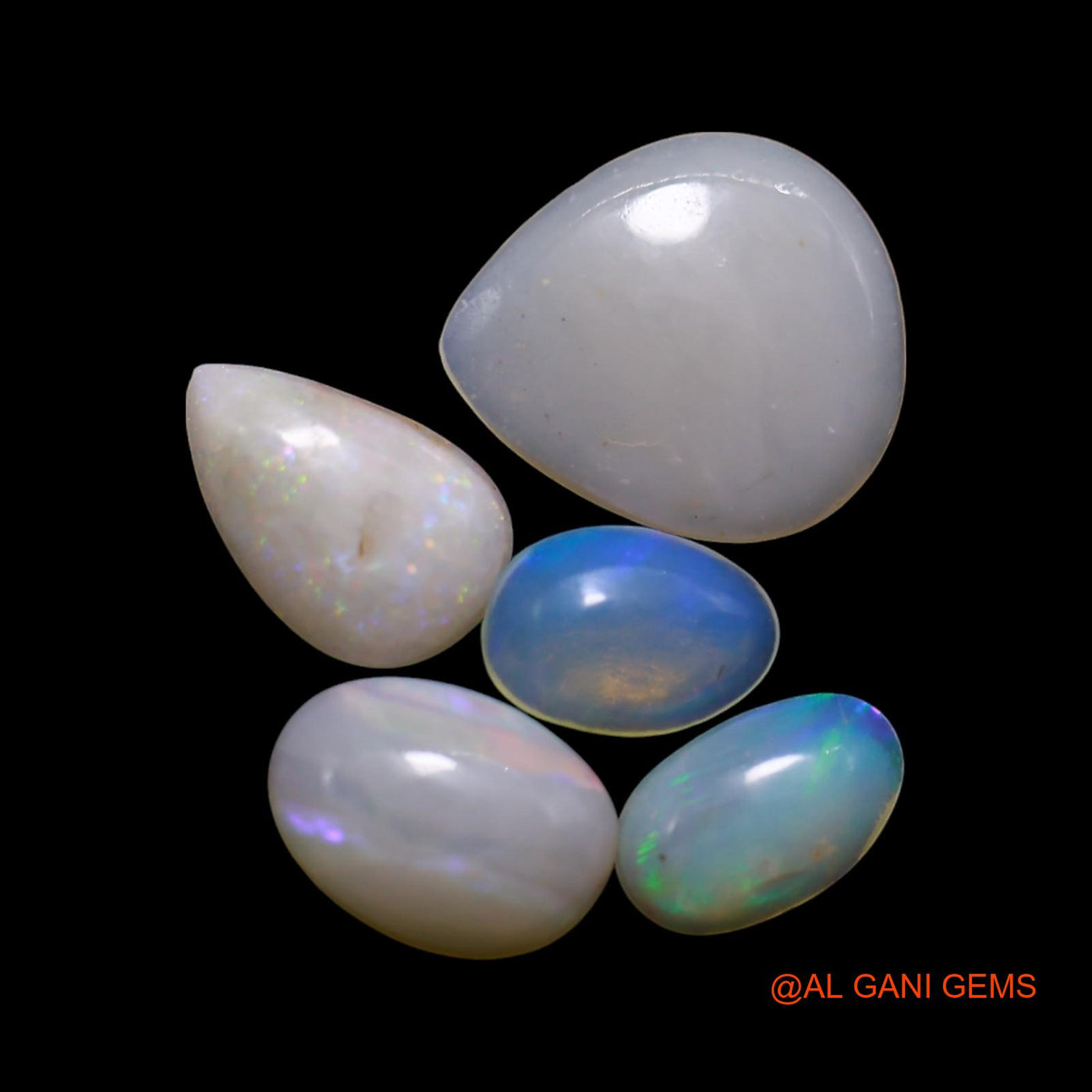Natural Fire Opal Loose Gemstone Mix Shape Cabochon Australia 5 Pcs Wholesale Lot 2.00 Cts 4X5X2 TO 8X9X1 MM AG-811