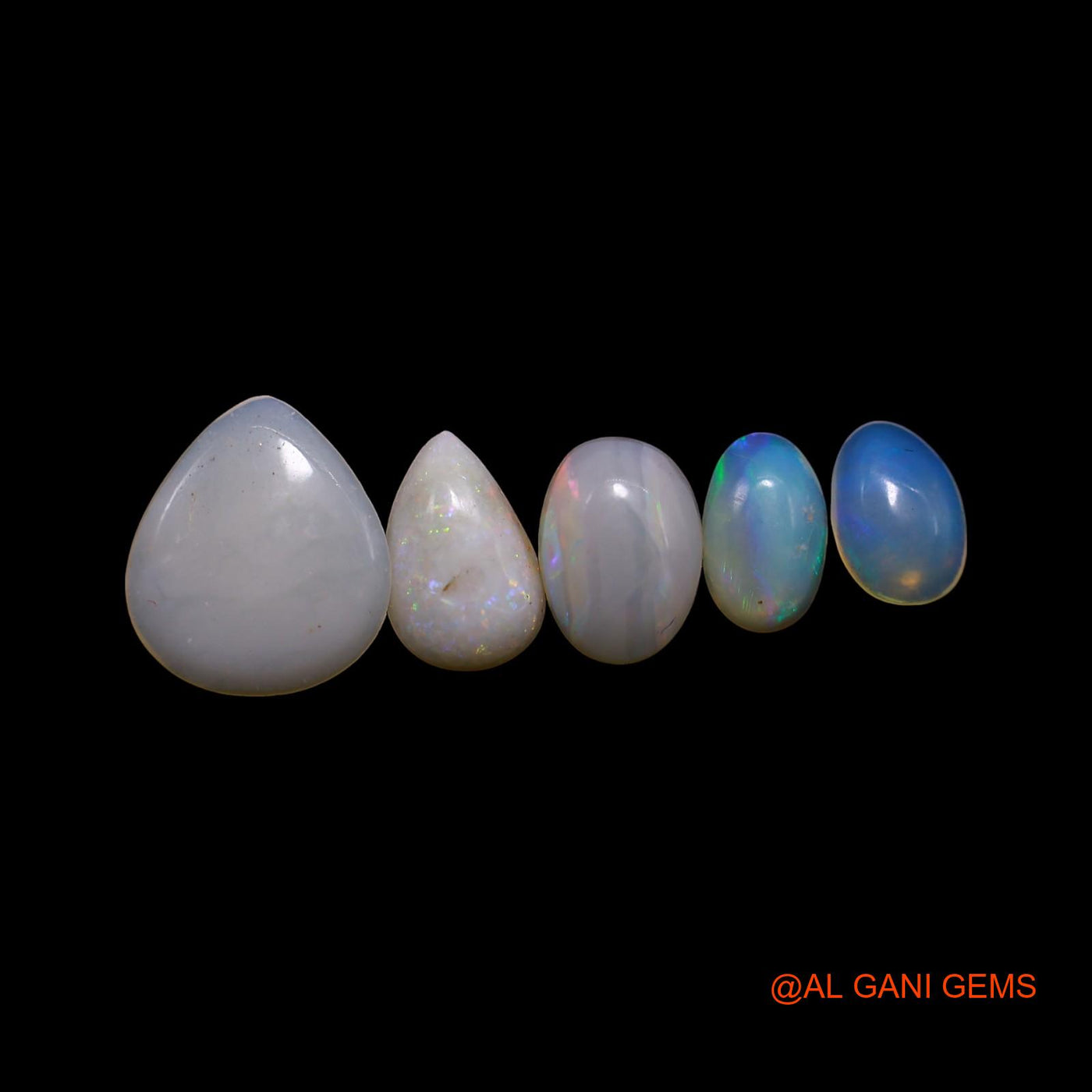 Natural Fire Opal Loose Gemstone Mix Shape Cabochon Australia 5 Pcs Wholesale Lot 2.00 Cts 4X5X2 TO 8X9X1 MM AG-811