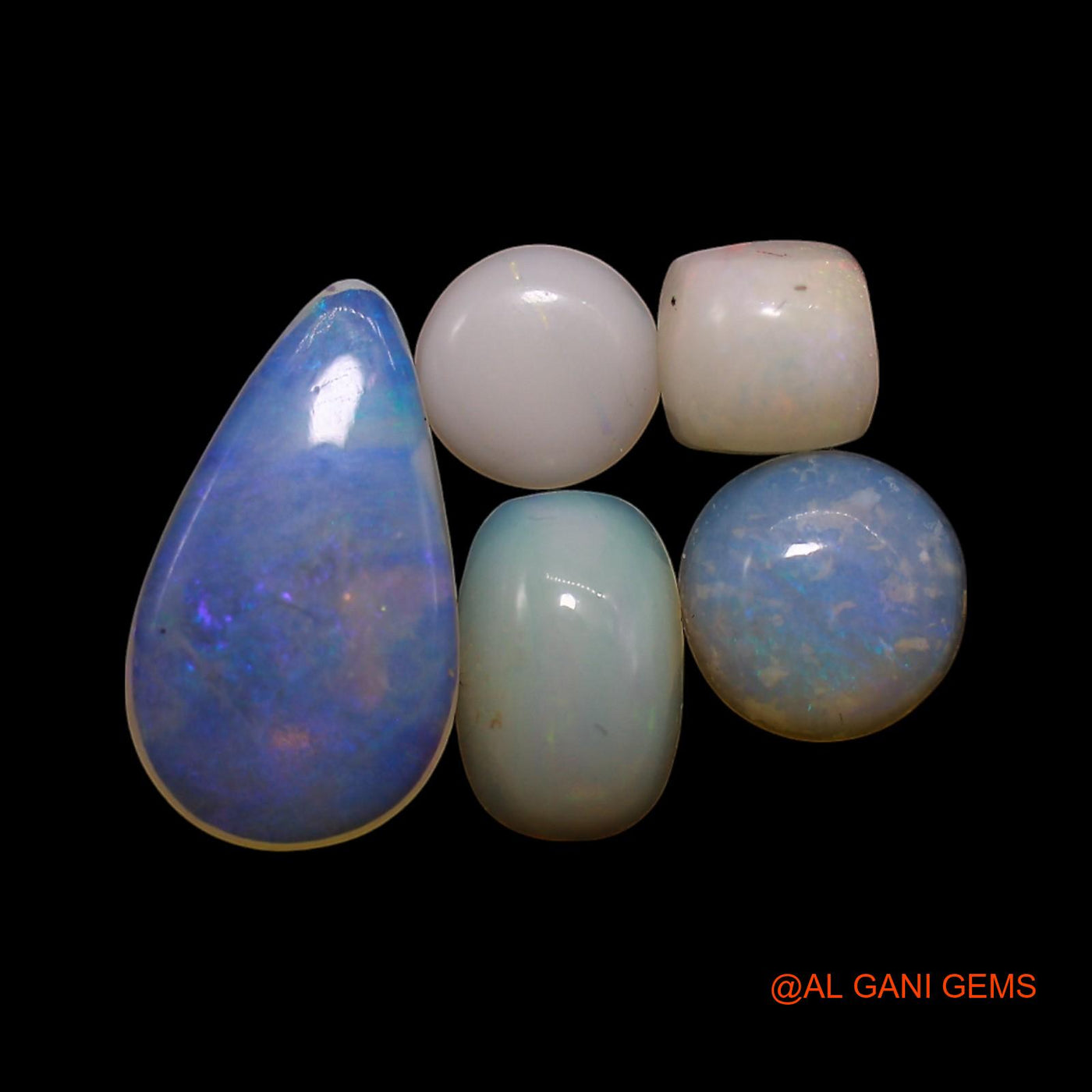 5 Pcs 2.00 Cts Natural Australian Fire Opal Loose Gemstone Mix Shape Cabochon Wholesale Lot 4X4X2 TO 6X9X1 MM AG-812