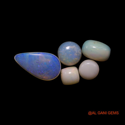 5 Pcs 2.00 Cts Natural Australian Fire Opal Loose Gemstone Mix Shape Cabochon Wholesale Lot 4X4X2 TO 6X9X1 MM AG-812