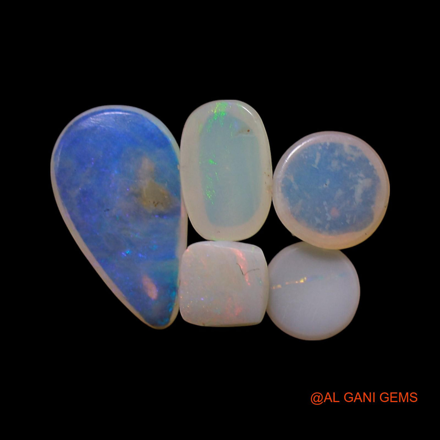 5 Pcs 2.00 Cts Natural Australian Fire Opal Loose Gemstone Mix Shape Cabochon Wholesale Lot 4X4X2 TO 6X9X1 MM AG-812