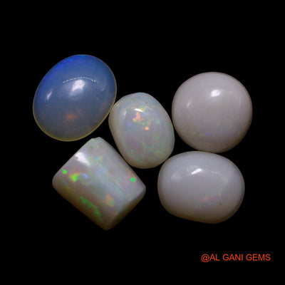 5 Pcs 3.00 Cts Natural Australian Fire Opal Loose Gemstone Mix Shape Cabochon Wholesale Lot 4X6X2 TO 6X7X2 MM AG-813