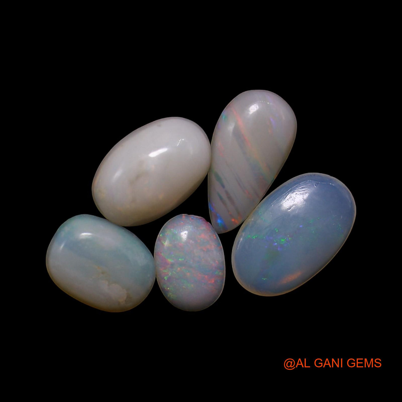 5 Pcs 2.00 Cts Natural Australian Fire Opal Loose Gemstone Mix Shape Cabochon Wholesale Lot 4X6X1 TO 5X8X2 MM AG-814