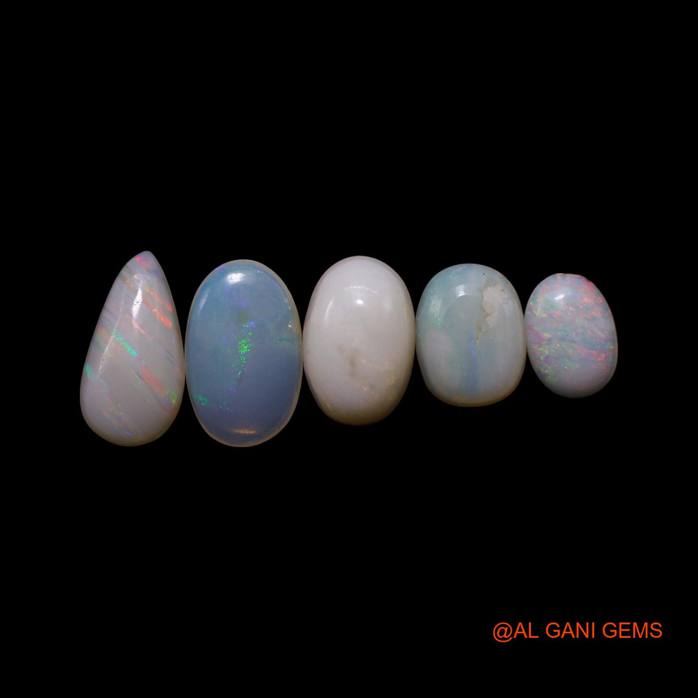 5 Pcs 2.00 Cts Natural Australian Fire Opal Loose Gemstone Mix Shape Cabochon Wholesale Lot 4X6X1 TO 5X8X2 MM AG-814