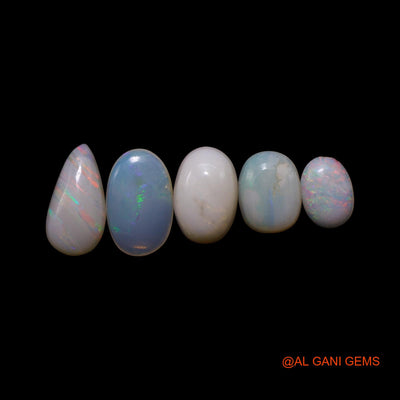5 Pcs 2.00 Cts Natural Australian Fire Opal Loose Gemstone Mix Shape Cabochon Wholesale Lot 4X6X1 TO 5X8X2 MM AG-814
