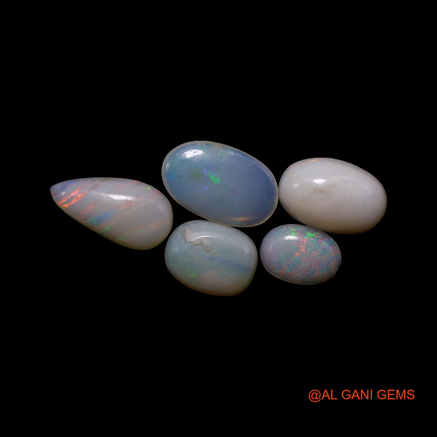 5 Pcs 2.00 Cts Natural Australian Fire Opal Loose Gemstone Mix Shape Cabochon Wholesale Lot 4X6X1 TO 5X8X2 MM AG-814