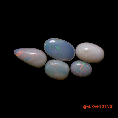 5 Pcs 2.00 Cts Natural Australian Fire Opal Loose Gemstone Mix Shape Cabochon Wholesale Lot 4X6X1 TO 5X8X2 MM AG-814