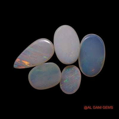 5 Pcs 2.00 Cts Natural Australian Fire Opal Loose Gemstone Mix Shape Cabochon Wholesale Lot 4X6X1 TO 5X8X2 MM AG-814