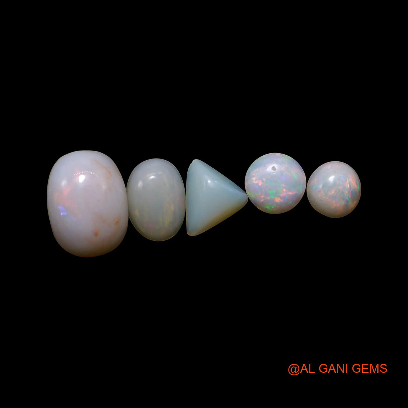 3.00 Cts Natural Australian Fire Opal Mix Shape Cabochon 5 Pcs Wholesale Lot Loose Gemstone 5X5X2 TO 7X9X4 MM AG-815