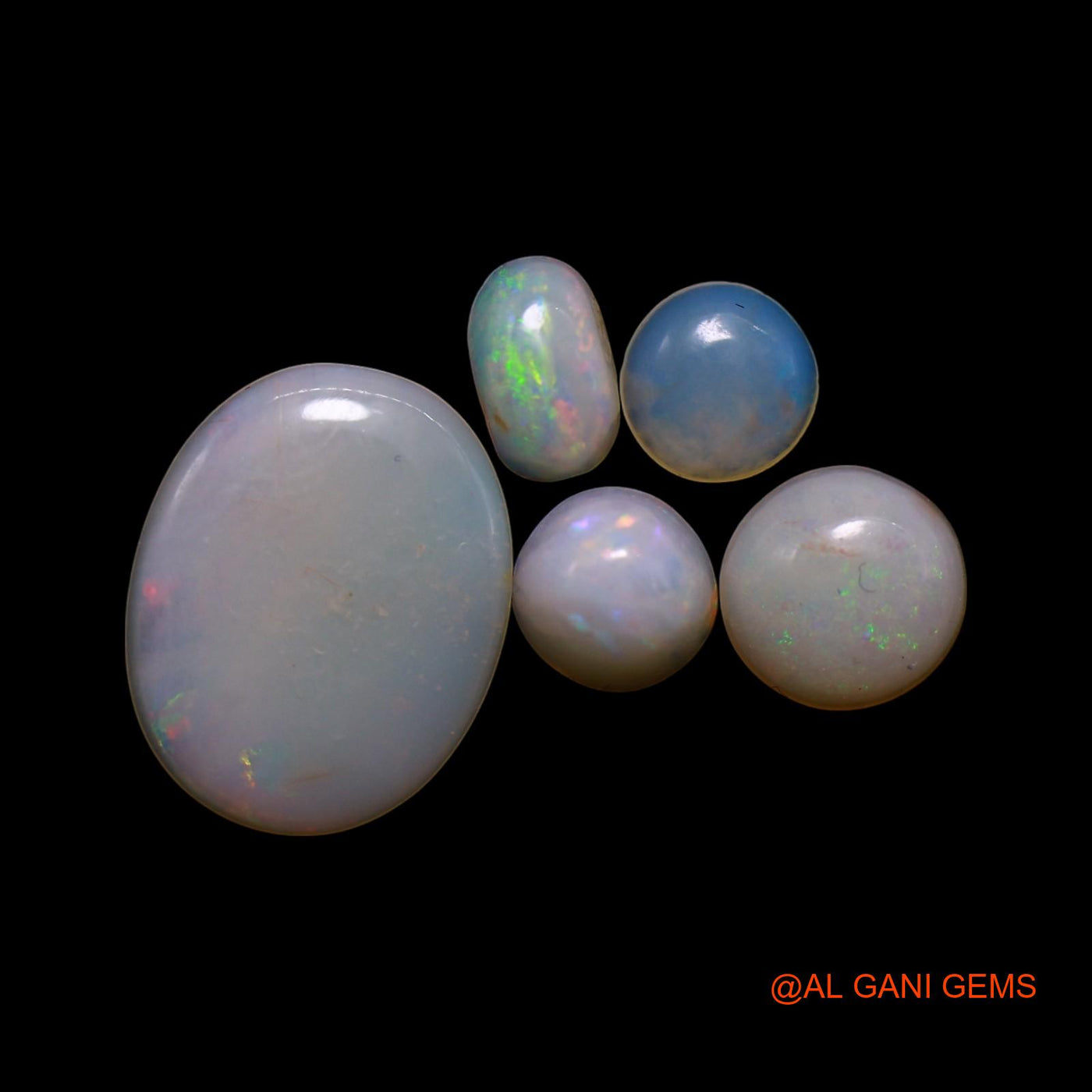 3.00 Cts Australian Fire Opal Loose Gemstone Mix Shape Cabochon Natural 5 Pcs Wholesale Lot 3X5X2 TO 9X12X1 MM AG-816