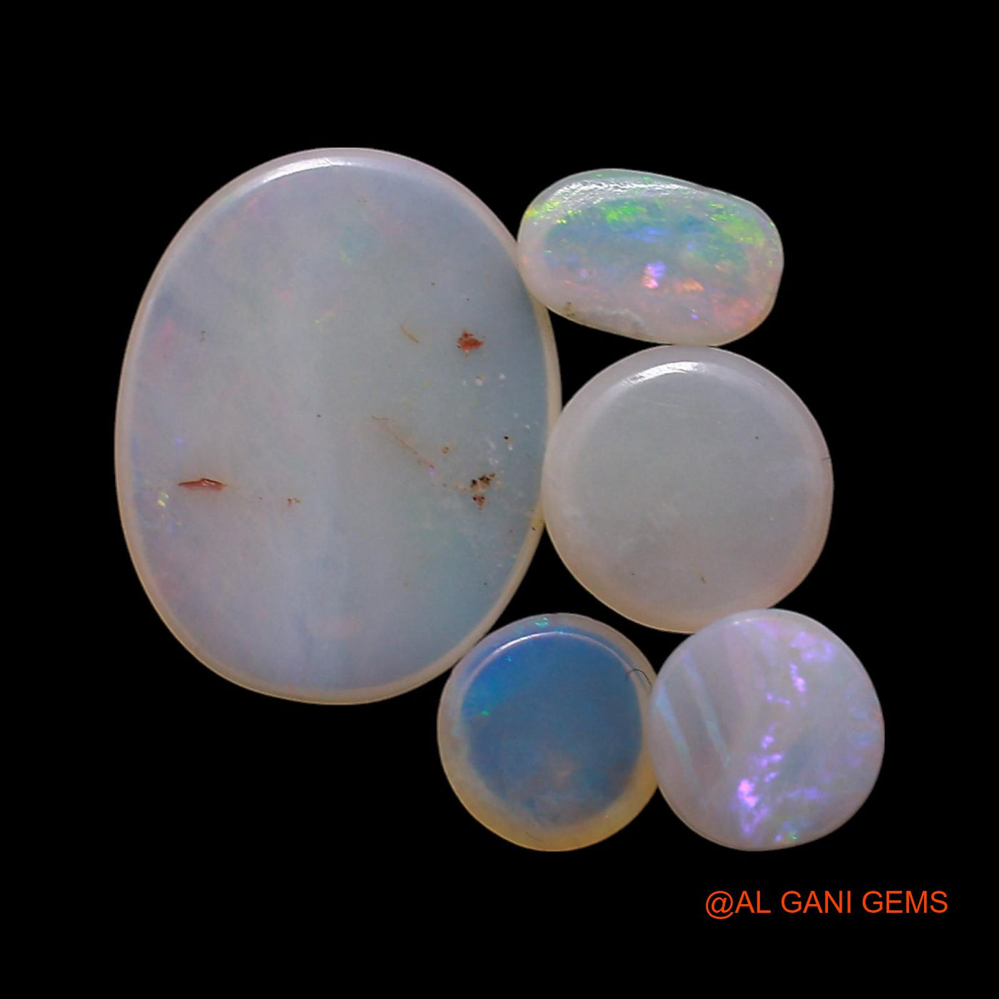 3.00 Cts Australian Fire Opal Loose Gemstone Mix Shape Cabochon Natural 5 Pcs Wholesale Lot 3X5X2 TO 9X12X1 MM AG-816