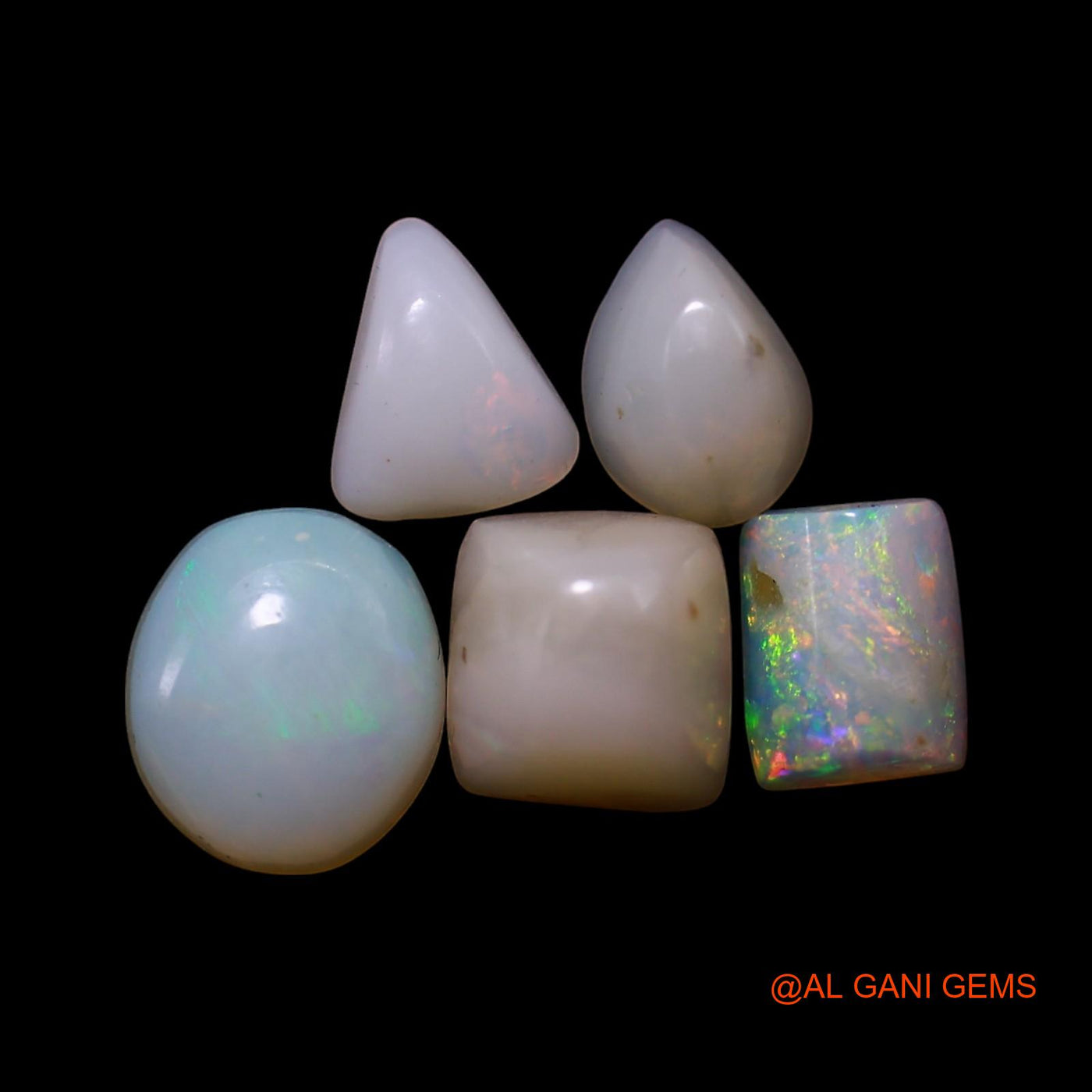 5 Pcs 3.00 Cts Natural Australian Fire Opal Loose Gemstone Mix Shape Cabochon Wholesale Lot 4X6X2 TO 6X7X3 MM AG-817