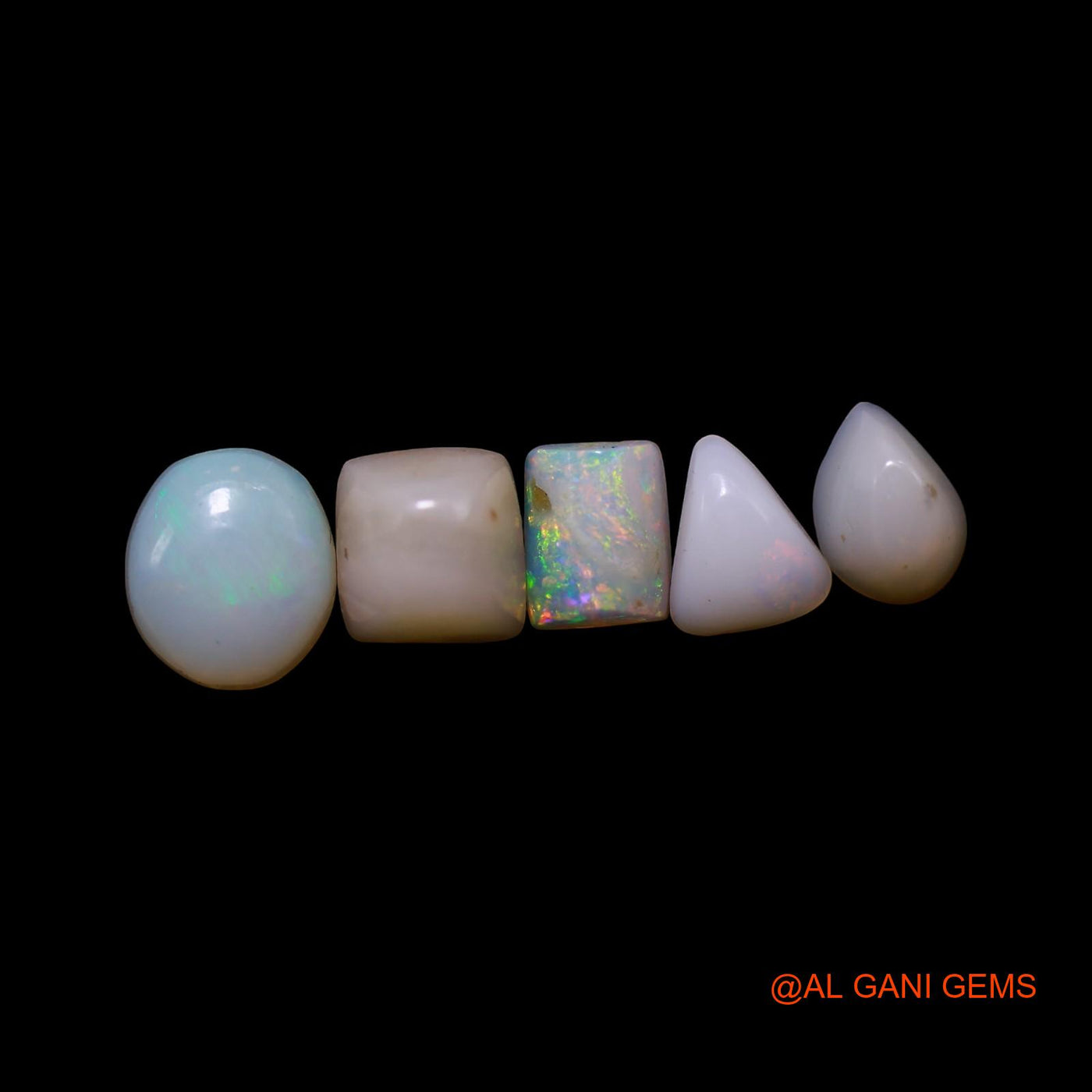 5 Pcs 3.00 Cts Natural Australian Fire Opal Loose Gemstone Mix Shape Cabochon Wholesale Lot 4X6X2 TO 6X7X3 MM AG-817