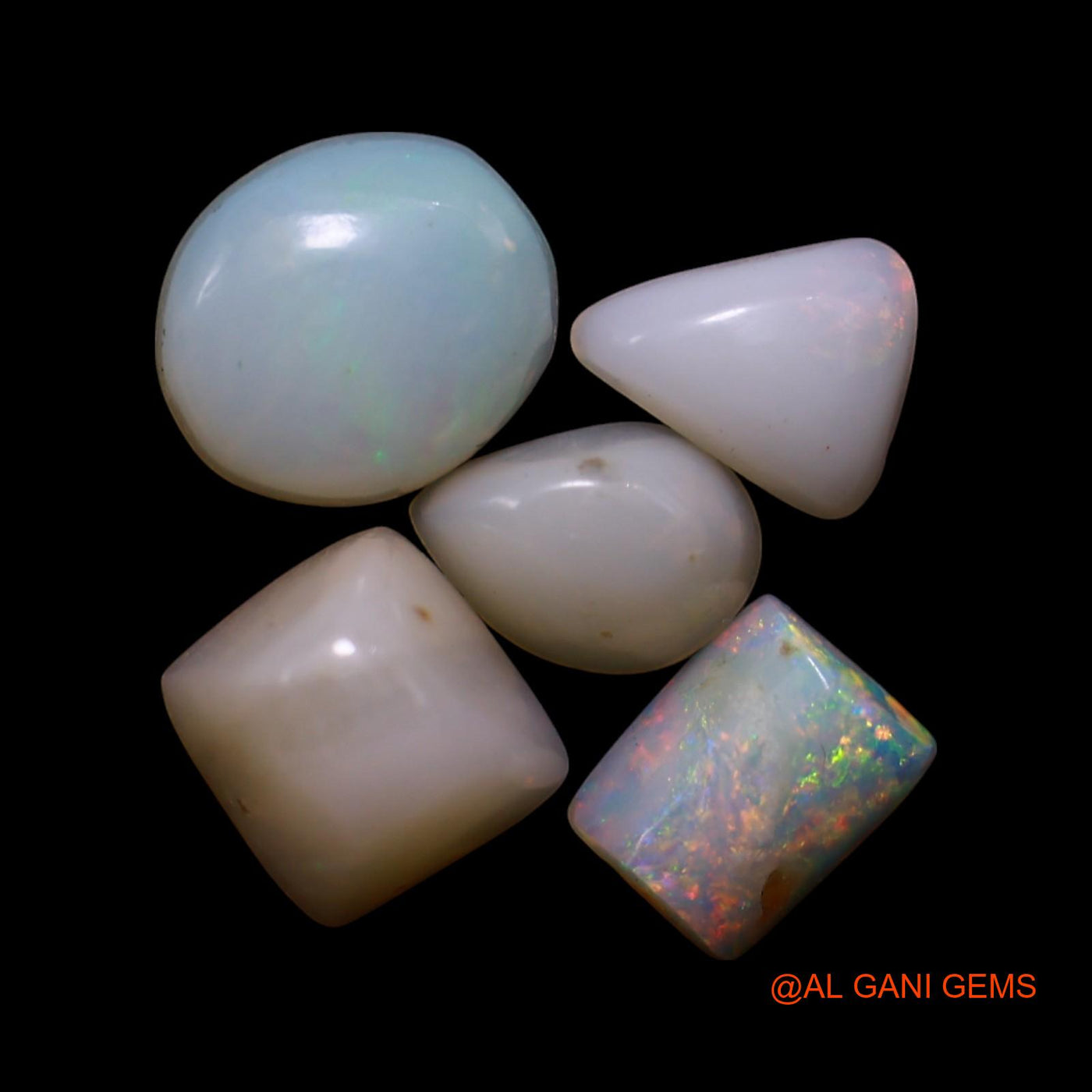 5 Pcs 3.00 Cts Natural Australian Fire Opal Loose Gemstone Mix Shape Cabochon Wholesale Lot 4X6X2 TO 6X7X3 MM AG-817