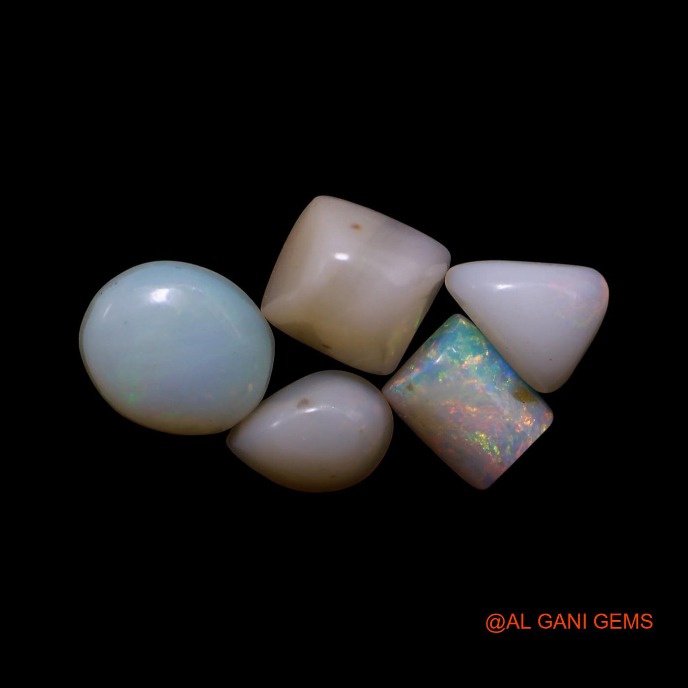 5 Pcs 3.00 Cts Natural Australian Fire Opal Loose Gemstone Mix Shape Cabochon Wholesale Lot 4X6X2 TO 6X7X3 MM AG-817