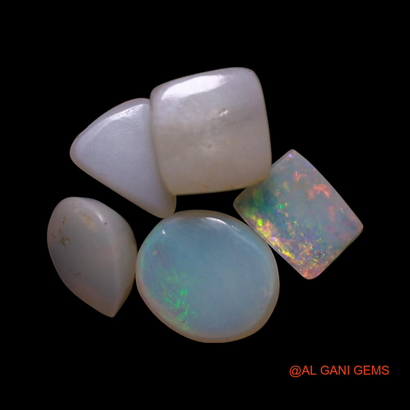 5 Pcs 3.00 Cts Natural Australian Fire Opal Loose Gemstone Mix Shape Cabochon Wholesale Lot 4X6X2 TO 6X7X3 MM AG-817