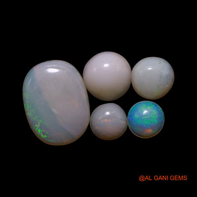 5 Pcs 2.00 Cts Natural Australian Fire Opal Loose Gemstone Mix Shape Cabochon Wholesale Lot 4X4X1 TO 7X10X2 MM AG-818