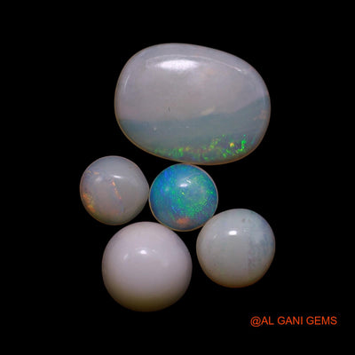 5 Pcs 2.00 Cts Natural Australian Fire Opal Loose Gemstone Mix Shape Cabochon Wholesale Lot 4X4X1 TO 7X10X2 MM AG-818