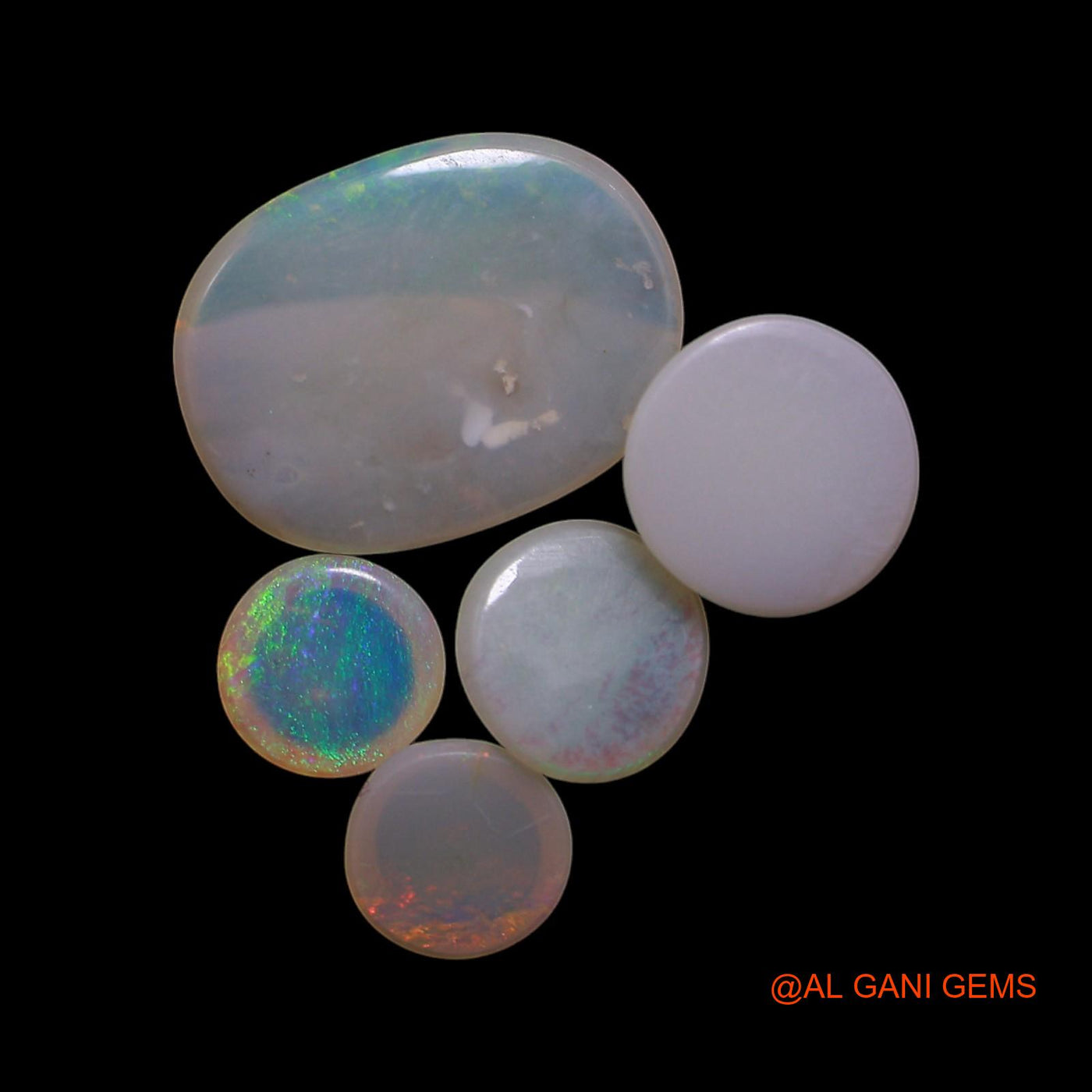 5 Pcs 2.00 Cts Natural Australian Fire Opal Loose Gemstone Mix Shape Cabochon Wholesale Lot 4X4X1 TO 7X10X2 MM AG-818