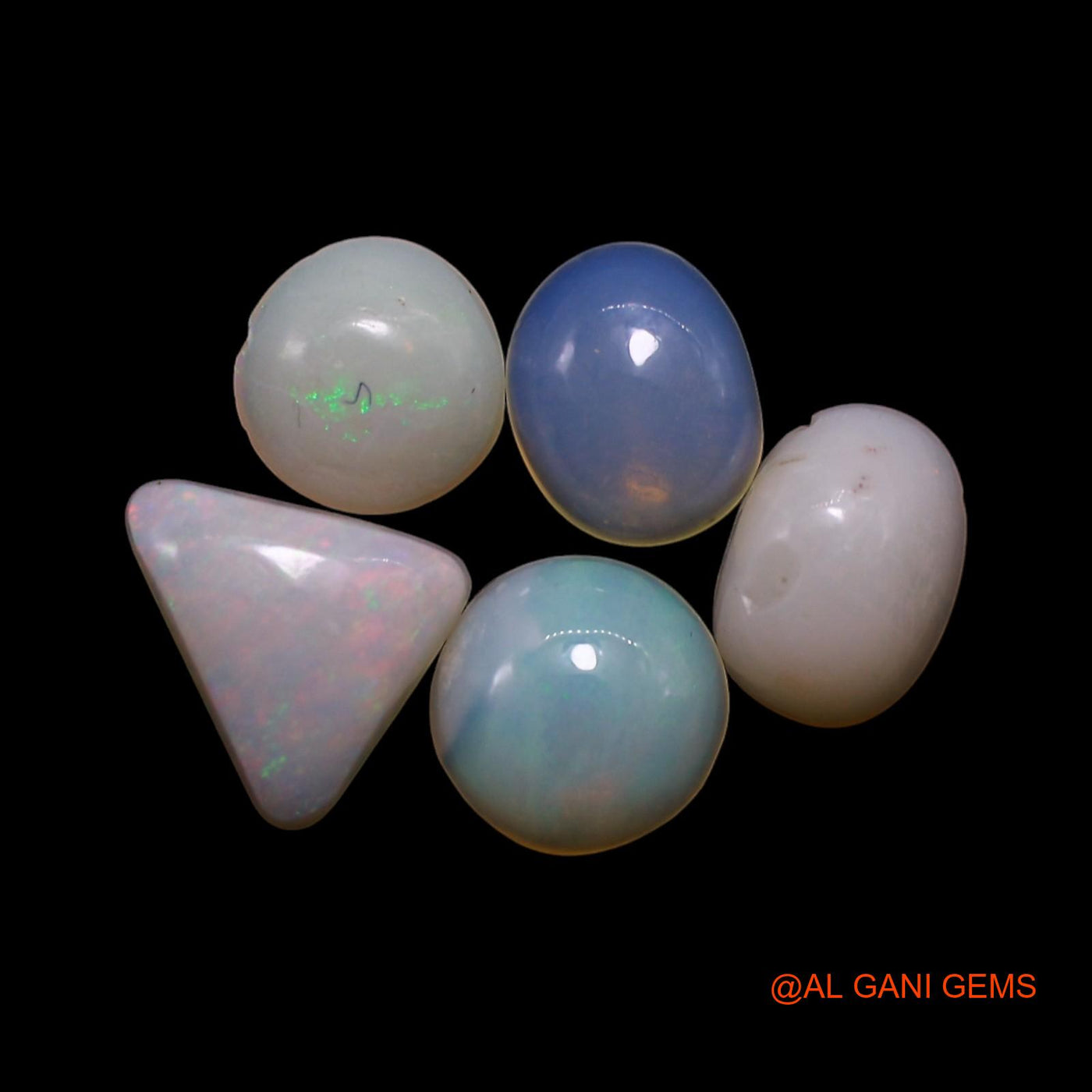 5 Pcs Wholesale Lot Natural Fire Opal Gemstone 2.00 Cts Loose Mix Shape Cabochon Australia 4X6X2 TO 5X7X2 MM AG-819