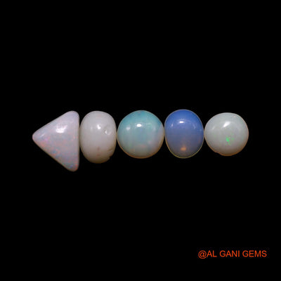 5 Pcs Wholesale Lot Natural Fire Opal Gemstone 2.00 Cts Loose Mix Shape Cabochon Australia 4X6X2 TO 5X7X2 MM AG-819