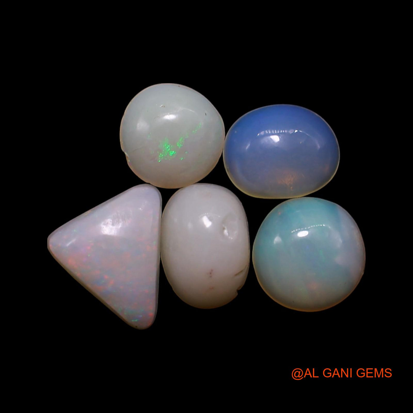 5 Pcs Wholesale Lot Natural Fire Opal Gemstone 2.00 Cts Loose Mix Shape Cabochon Australia 4X6X2 TO 5X7X2 MM AG-819