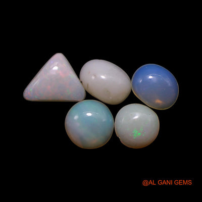 5 Pcs Wholesale Lot Natural Fire Opal Gemstone 2.00 Cts Loose Mix Shape Cabochon Australia 4X6X2 TO 5X7X2 MM AG-819