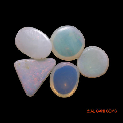 5 Pcs Wholesale Lot Natural Fire Opal Gemstone 2.00 Cts Loose Mix Shape Cabochon Australia 4X6X2 TO 5X7X2 MM AG-819