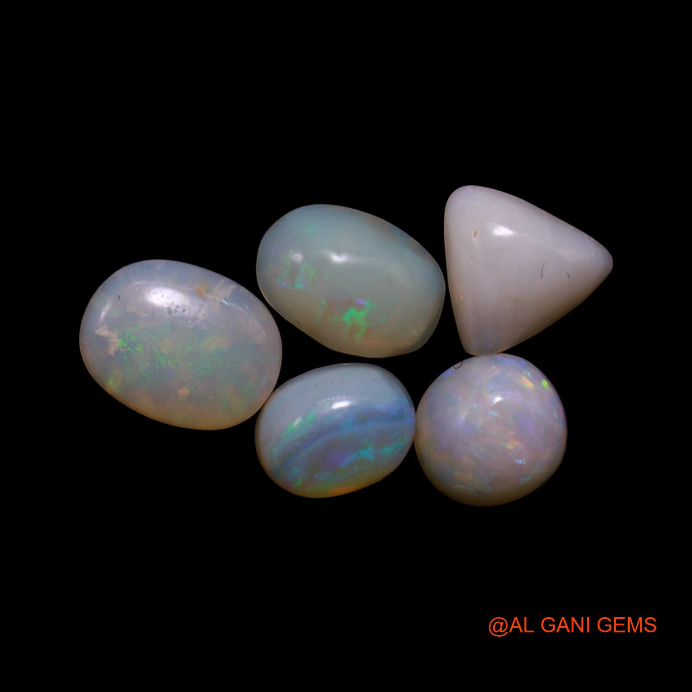5 Pcs 3.00 Cts Natural Australian Fire Opal Loose Gemstone Mix Shape Cabochon Wholesale Lot 5X6X2 TO 6X7X2 MM AG-820