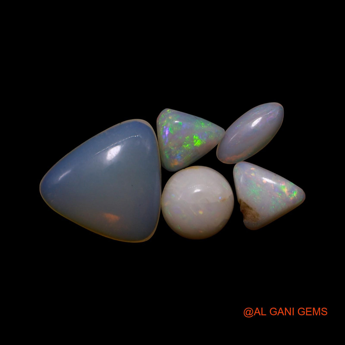 5 Pcs 3.00 Cts Natural Australian Fire Opal Loose Gemstone Mix Shape Cabochon Wholesale Lot 5X5X2 TO 9X10X3 MM AG-822