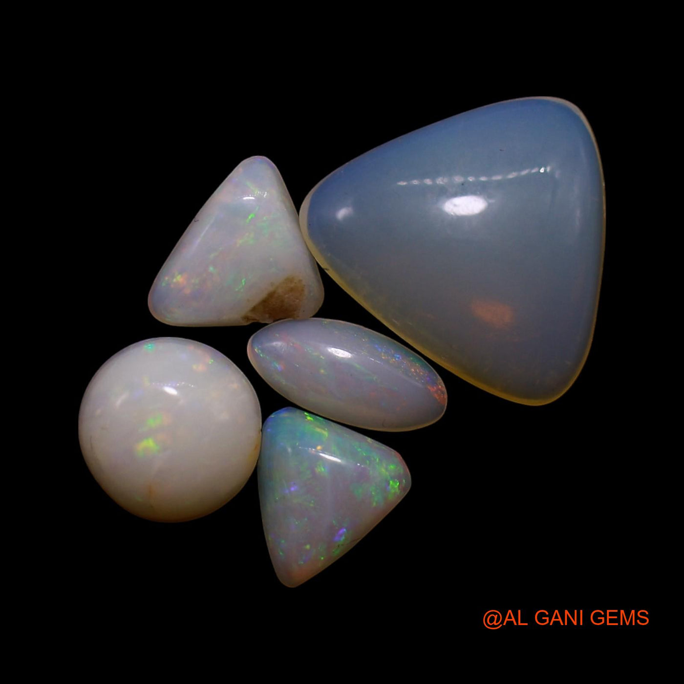 5 Pcs 3.00 Cts Natural Australian Fire Opal Loose Gemstone Mix Shape Cabochon Wholesale Lot 5X5X2 TO 9X10X3 MM AG-822