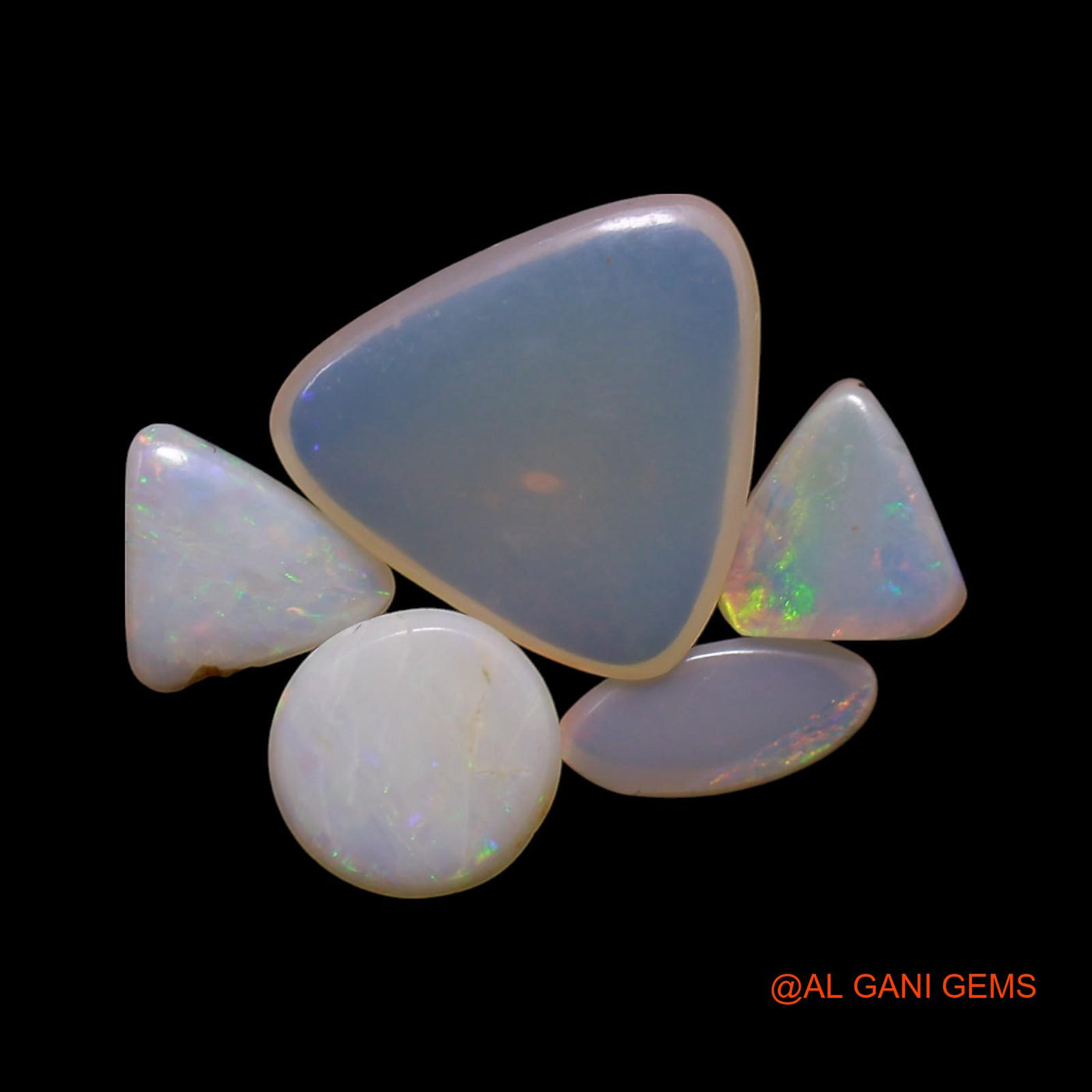 5 Pcs 3.00 Cts Natural Australian Fire Opal Loose Gemstone Mix Shape Cabochon Wholesale Lot 5X5X2 TO 9X10X3 MM AG-822