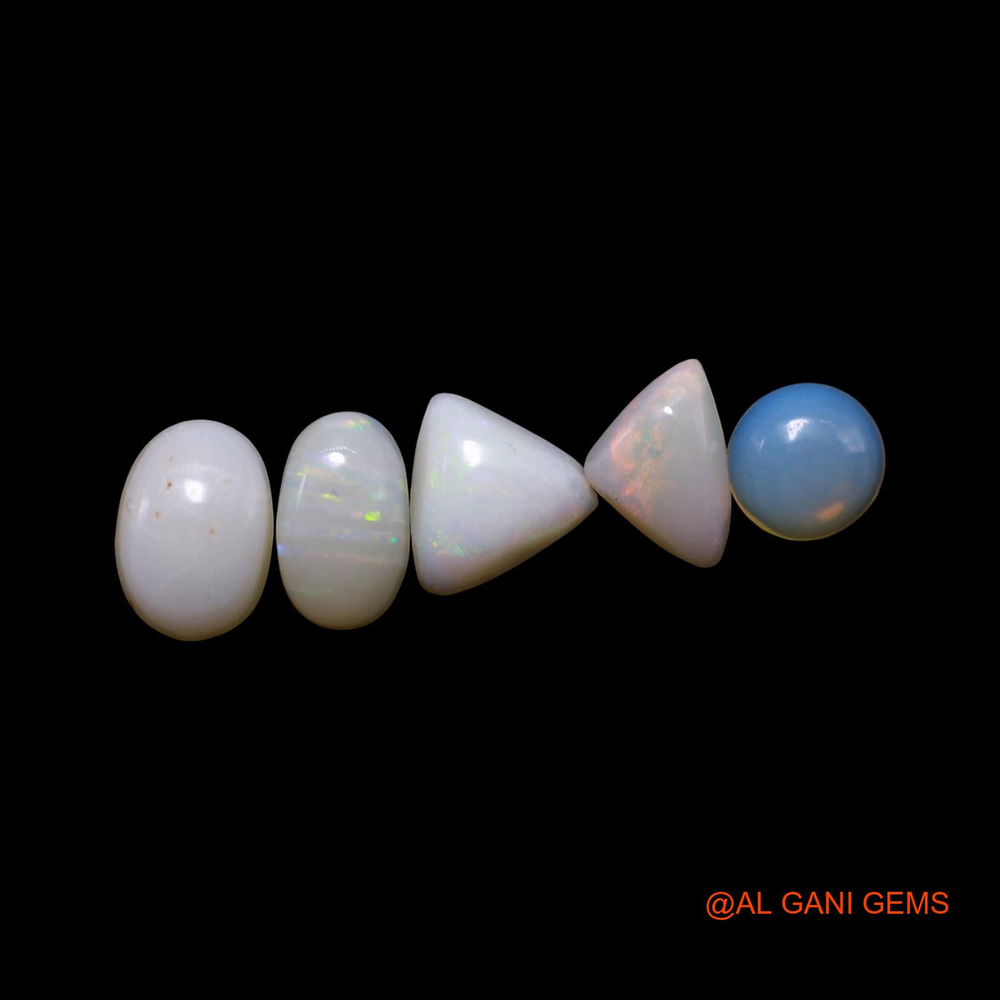 2.00 Cts Natural Australian Fire Opal Mix Shape Cabochon 5 Pcs Wholesale Lot Loose Gemstone 5X5X2 TO 5X7X2 MM AG-823