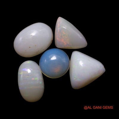 2.00 Cts Natural Australian Fire Opal Mix Shape Cabochon 5 Pcs Wholesale Lot Loose Gemstone 5X5X2 TO 5X7X2 MM AG-823