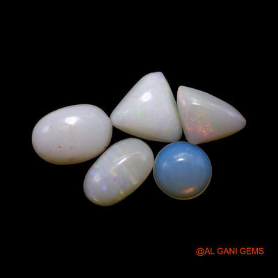 2.00 Cts Natural Australian Fire Opal Mix Shape Cabochon 5 Pcs Wholesale Lot Loose Gemstone 5X5X2 TO 5X7X2 MM AG-823