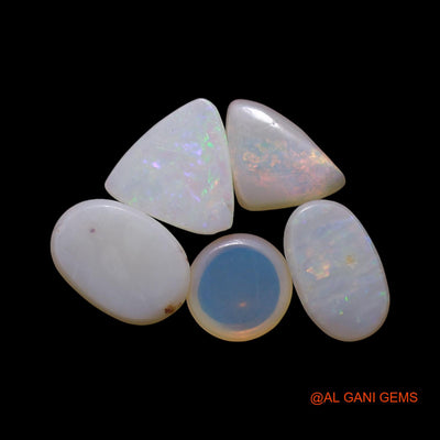 2.00 Cts Natural Australian Fire Opal Mix Shape Cabochon 5 Pcs Wholesale Lot Loose Gemstone 5X5X2 TO 5X7X2 MM AG-823