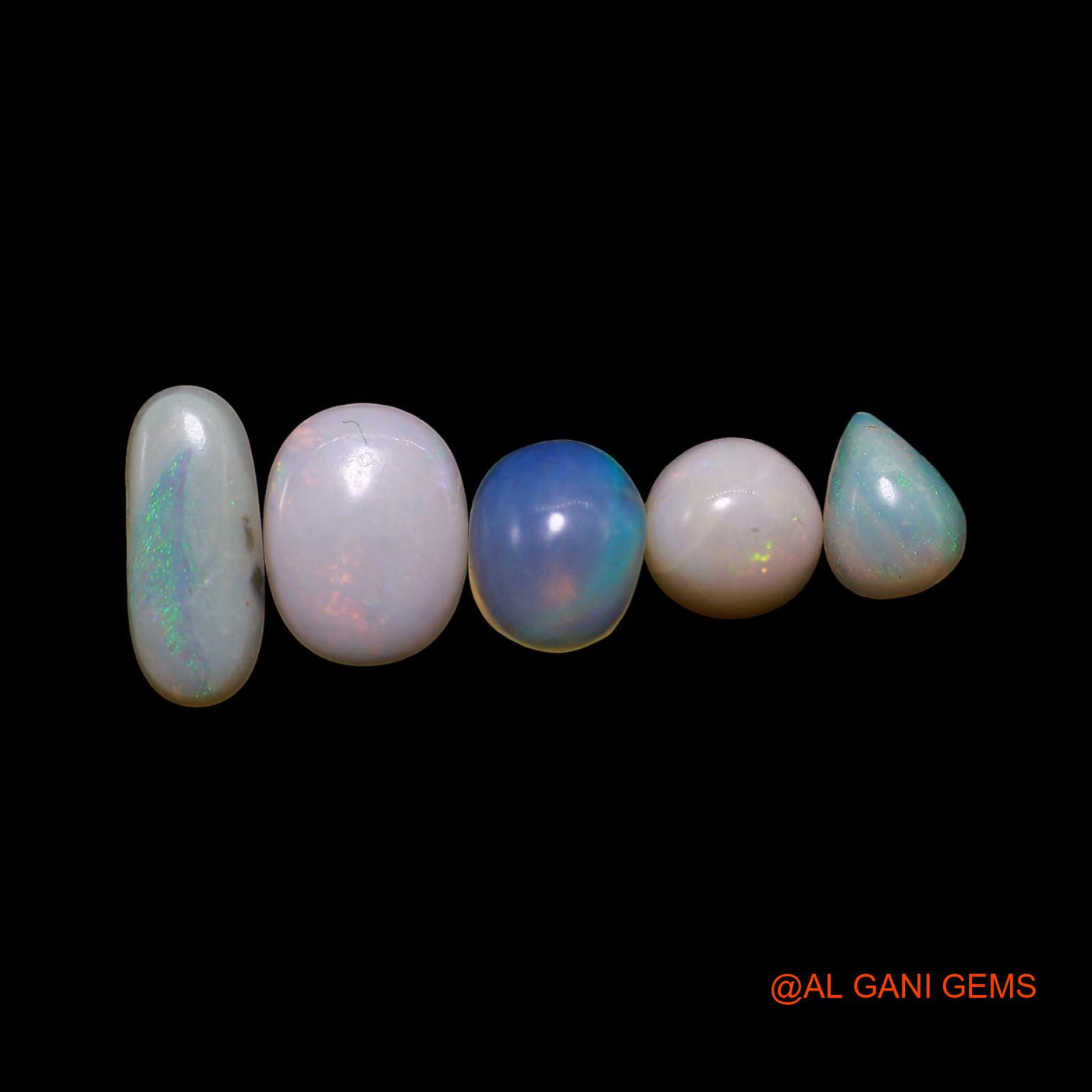 2.00 Cts Natural Australian Fire Opal Mix Shape Cabochon 5 Pcs Wholesale Lot Loose Gemstone 4X5X2 TO 4X9X2 MM AG-824
