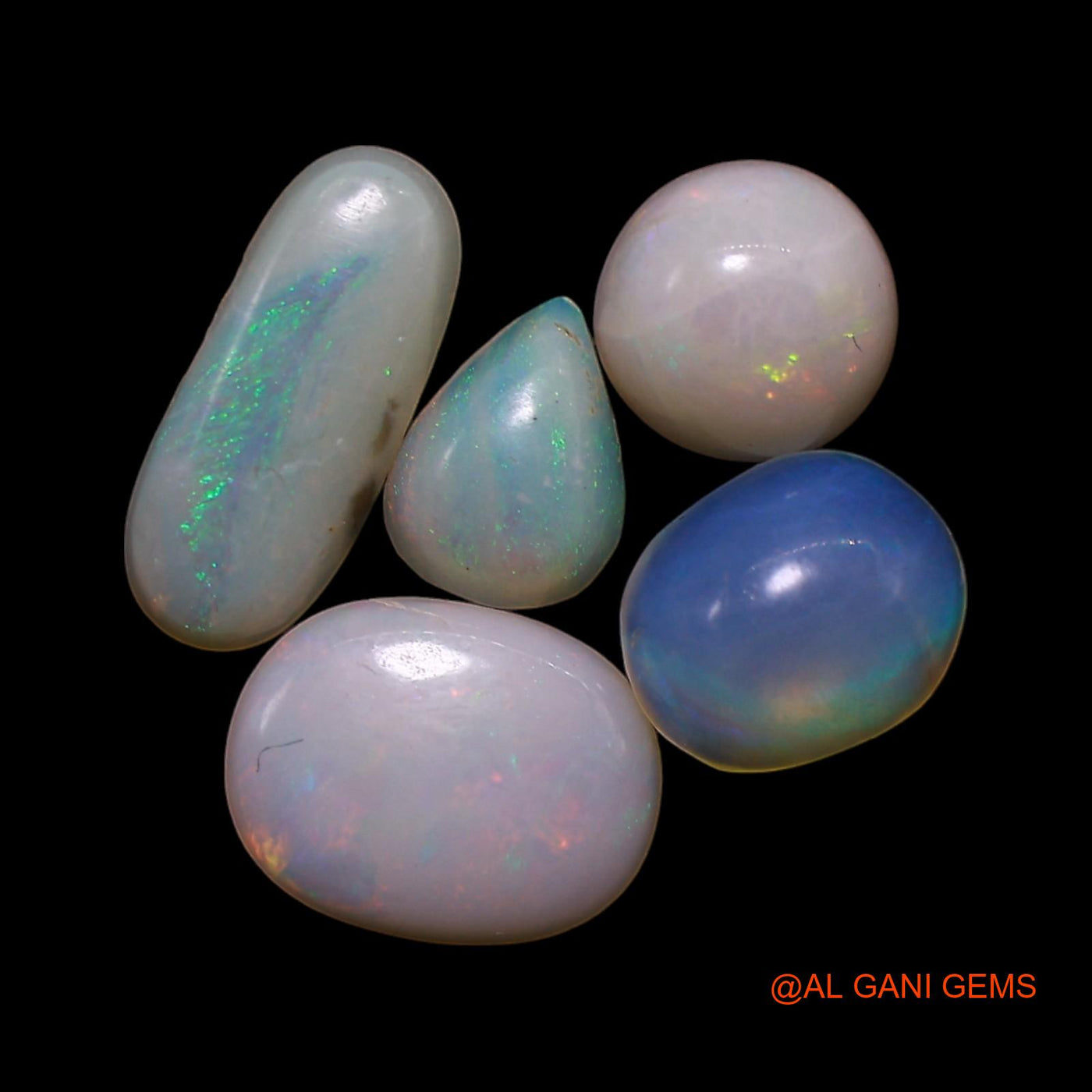 2.00 Cts Natural Australian Fire Opal Mix Shape Cabochon 5 Pcs Wholesale Lot Loose Gemstone 4X5X2 TO 4X9X2 MM AG-824