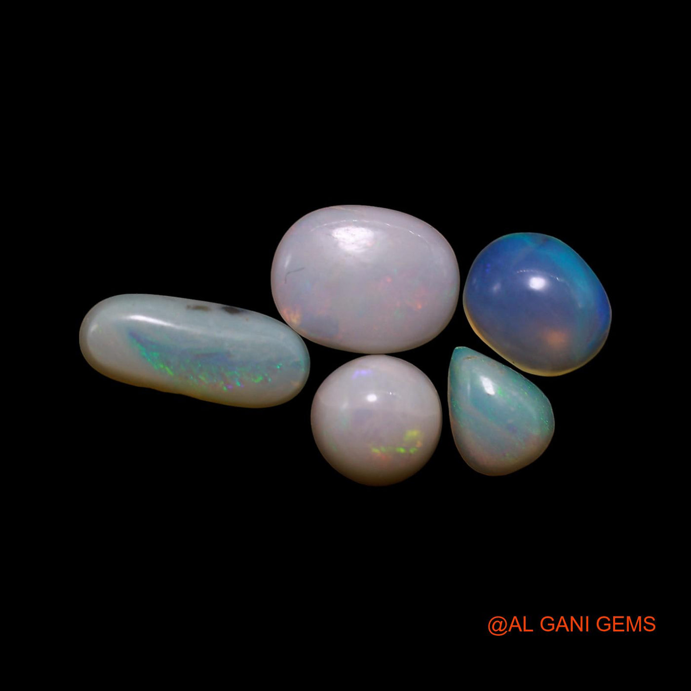 2.00 Cts Natural Australian Fire Opal Mix Shape Cabochon 5 Pcs Wholesale Lot Loose Gemstone 4X5X2 TO 4X9X2 MM AG-824