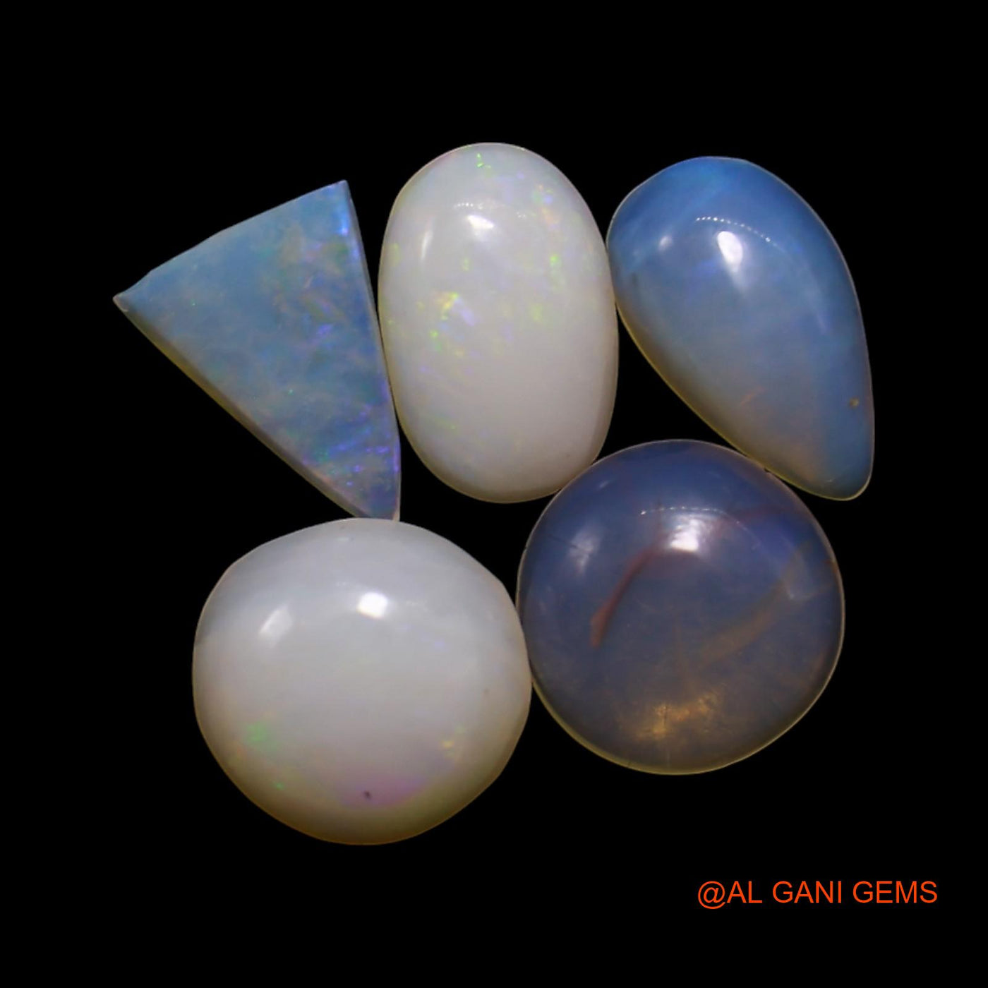 2.00 Cts Natural Australian Fire Opal Mix Shape Cabochon 5 Pcs Wholesale Lot Loose Gemstone 4X5X1 TO 5X6X2 MM AG-825