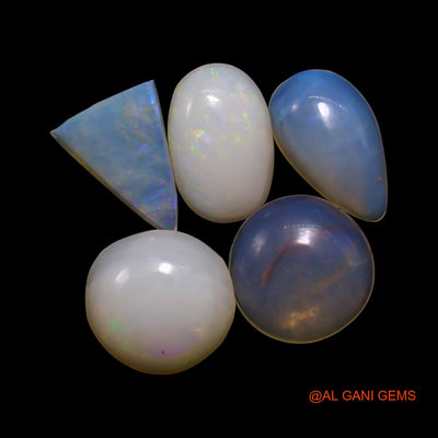 2.00 Cts Natural Australian Fire Opal Mix Shape Cabochon 5 Pcs Wholesale Lot Loose Gemstone 4X5X1 TO 5X6X2 MM AG-825