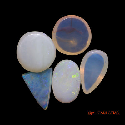 2.00 Cts Natural Australian Fire Opal Mix Shape Cabochon 5 Pcs Wholesale Lot Loose Gemstone 4X5X1 TO 5X6X2 MM AG-825
