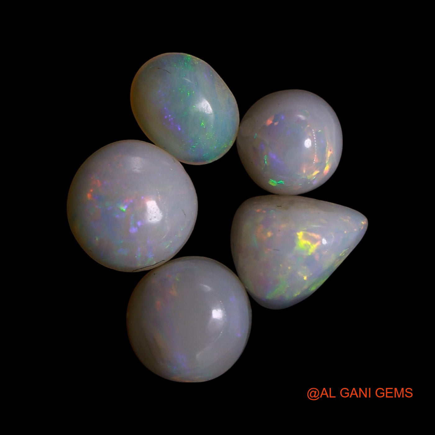 5 Pcs 3.00 Cts Natural Australian Fire Opal Loose Gemstone Mix Shape Cabochon Wholesale Lot 5X5X2 TO 6X6X3 MM AG-826