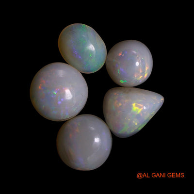 5 Pcs 3.00 Cts Natural Australian Fire Opal Loose Gemstone Mix Shape Cabochon Wholesale Lot 5X5X2 TO 6X6X3 MM AG-826