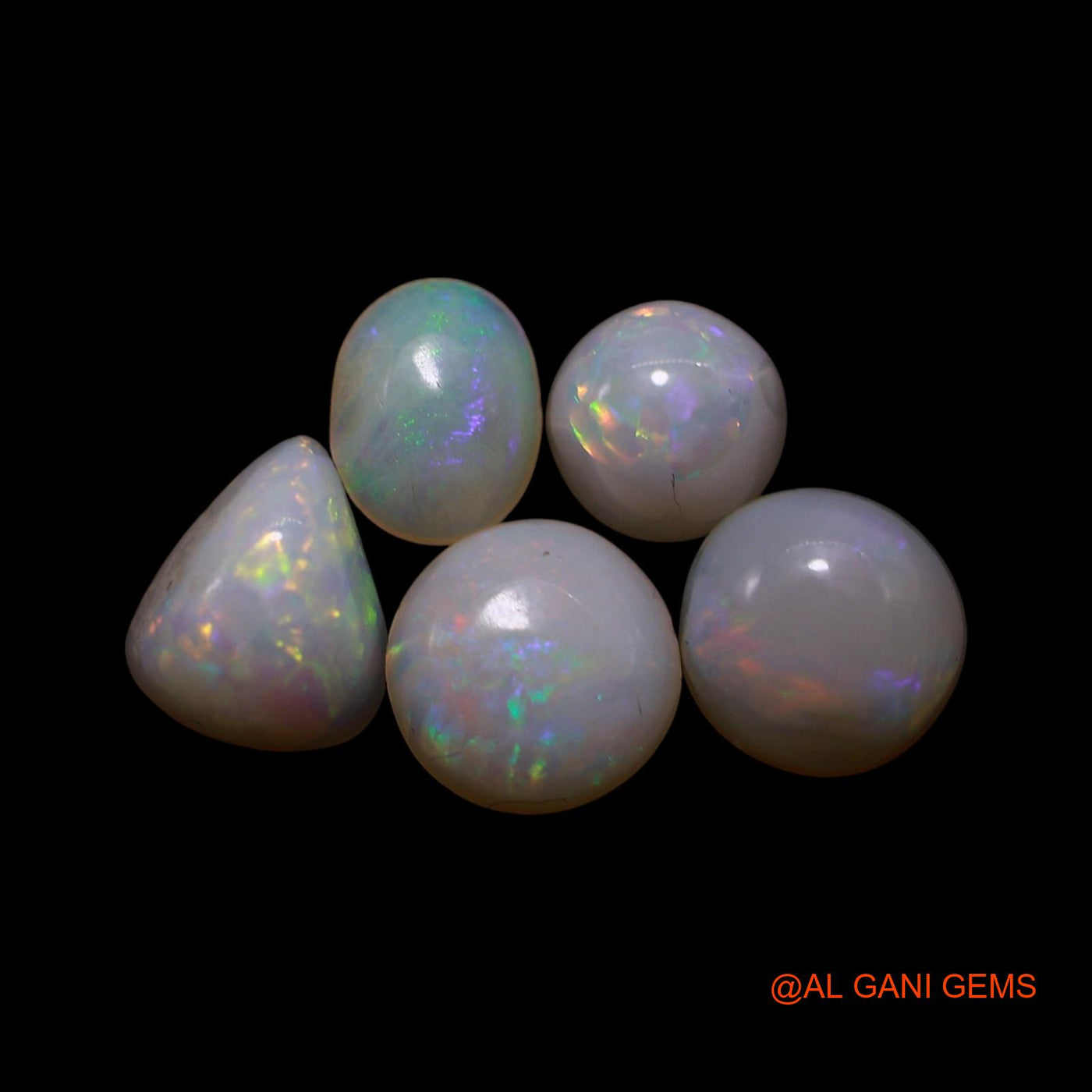 5 Pcs 3.00 Cts Natural Australian Fire Opal Loose Gemstone Mix Shape Cabochon Wholesale Lot 5X5X2 TO 6X6X3 MM AG-826