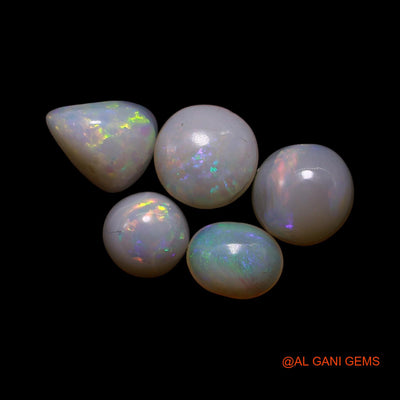 5 Pcs 3.00 Cts Natural Australian Fire Opal Loose Gemstone Mix Shape Cabochon Wholesale Lot 5X5X2 TO 6X6X3 MM AG-826