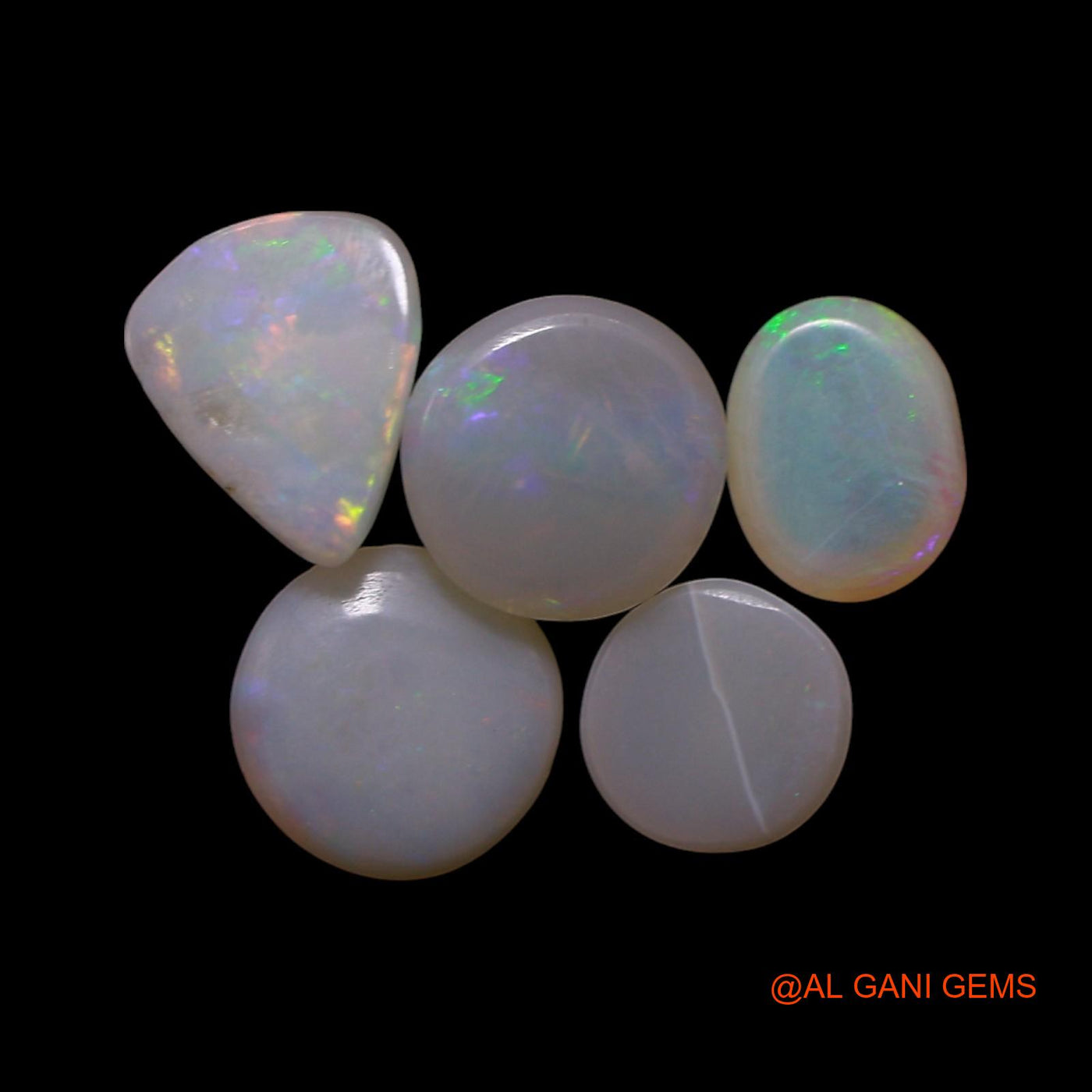 5 Pcs 3.00 Cts Natural Australian Fire Opal Loose Gemstone Mix Shape Cabochon Wholesale Lot 5X5X2 TO 6X6X3 MM AG-826