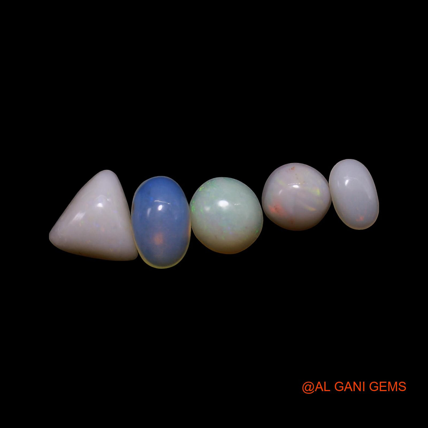 5 Pcs 2.00 Cts Natural Australian Fire Opal Loose Gemstone Mix Shape Cabochon Wholesale Lot 3X5X1 TO 6X6X2 MM AG-827