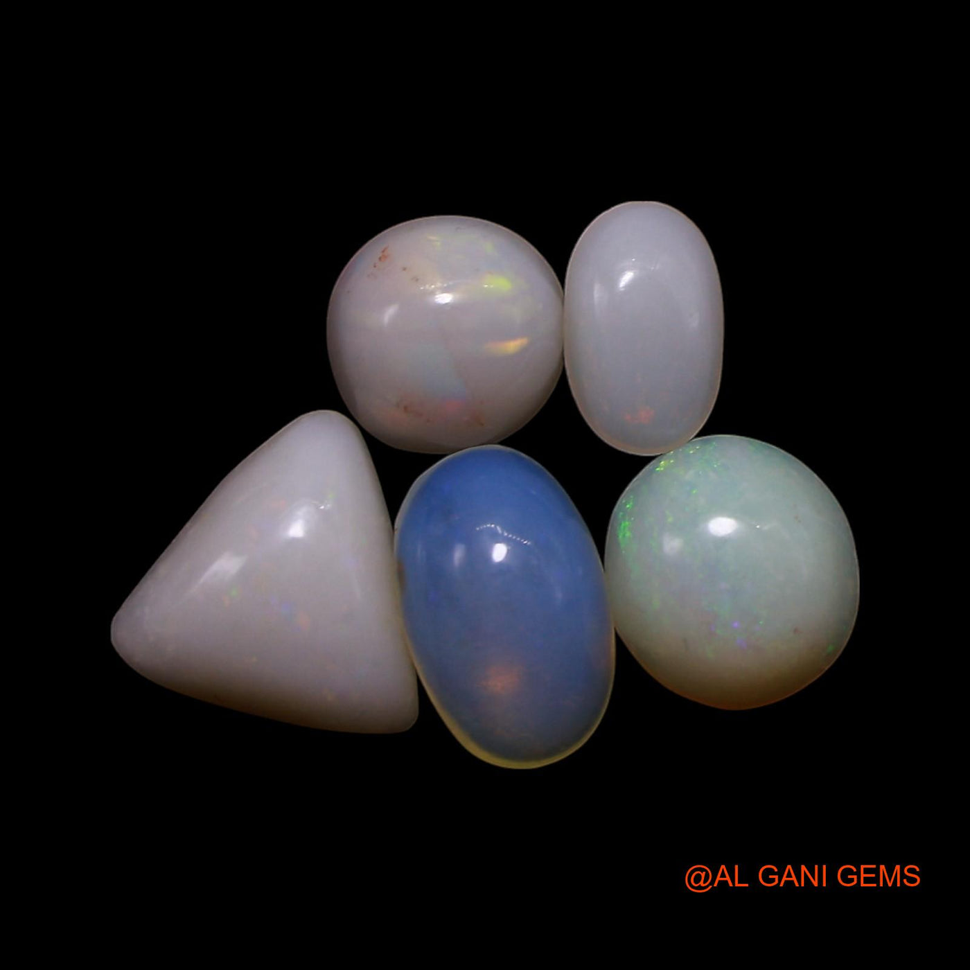 5 Pcs 2.00 Cts Natural Australian Fire Opal Loose Gemstone Mix Shape Cabochon Wholesale Lot 3X5X1 TO 6X6X2 MM AG-827