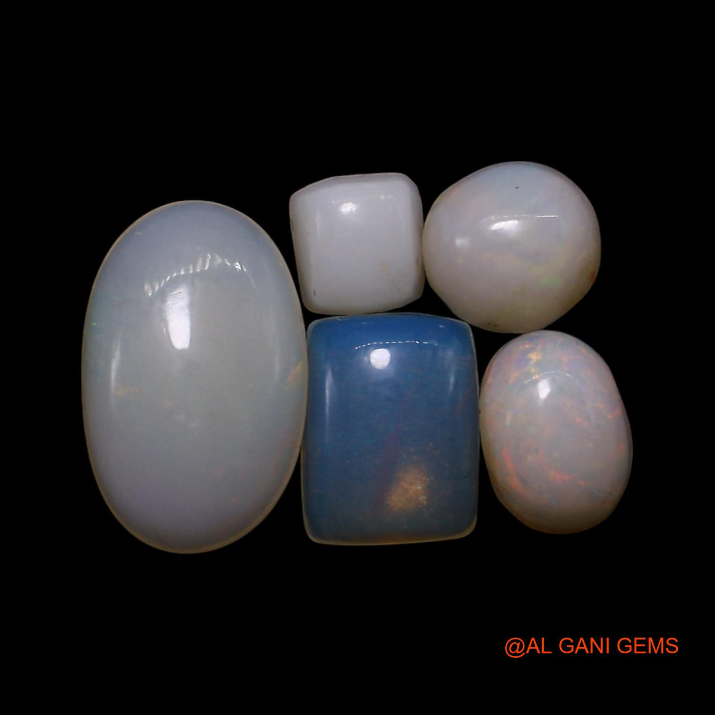 5 Pcs 2.00 Cts Natural Australian Fire Opal Loose Gemstone Mix Shape Cabochon Wholesale Lot 3X4X1 TO 6X10X2 MM AG-828